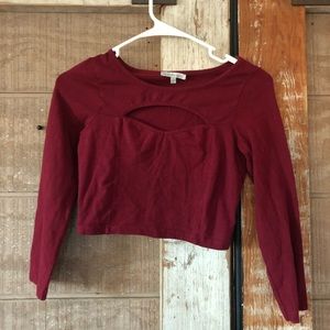 Charlotte Russe Maroon cut out crop top❣️